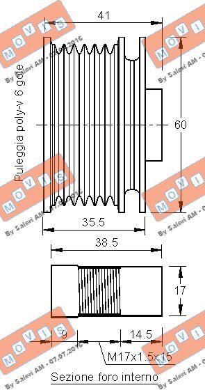 MOVIS AST3316 - Pulley, alternator, freewheel clutch autospares.lv