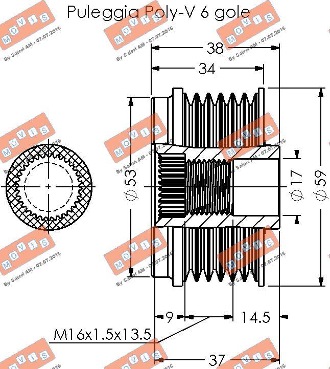 MOVIS AST3388 - Pulley, alternator, freewheel clutch autospares.lv