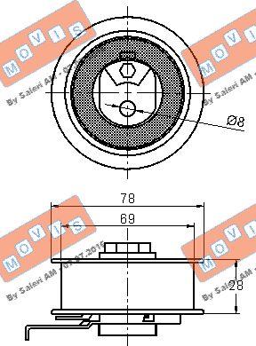 MOVIS AST3383 - Tensioner Pulley, timing belt autospares.lv