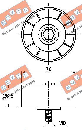 MOVIS AST3259 - Pulley, v-ribbed belt autospares.lv