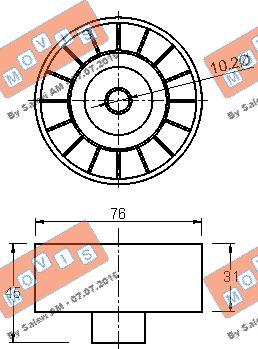 MOVIS AST3201 - Pulley, v-ribbed belt autospares.lv