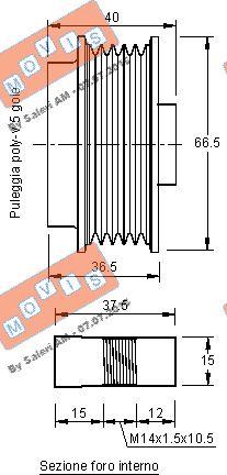 MOVIS AST3207 - Pulley, alternator, freewheel clutch autospares.lv