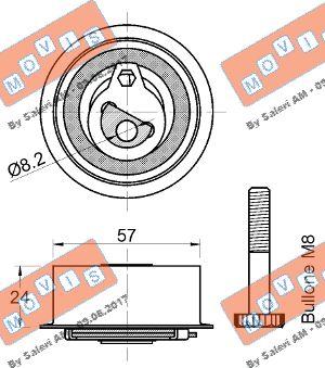 MOVIS AST3794 - Deflection / Guide Pulley, timing belt autospares.lv