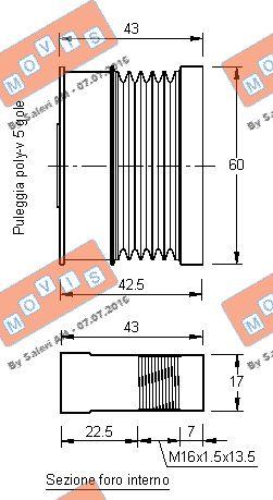 MOVIS AST2912 - Pulley, alternator, freewheel clutch autospares.lv