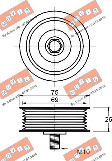 MOVIS AST2488 - Pulley, v-ribbed belt autospares.lv