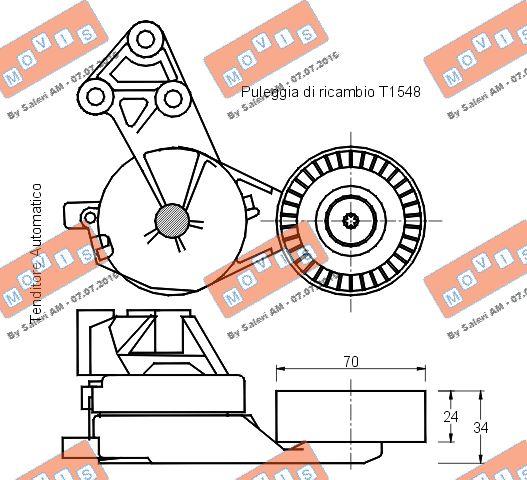 MOVIS AST2478 - Belt Tensioner, v-ribbed belt autospares.lv