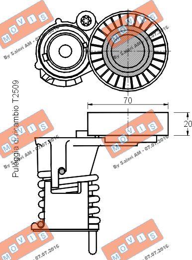 MOVIS AST2508 - Belt Tensioner, v-ribbed belt autospares.lv