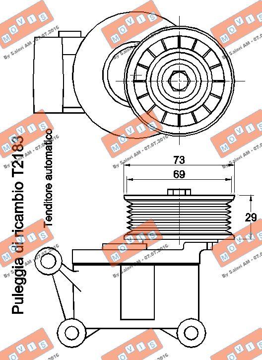 MOVIS AST2519 - Belt Tensioner, v-ribbed belt autospares.lv