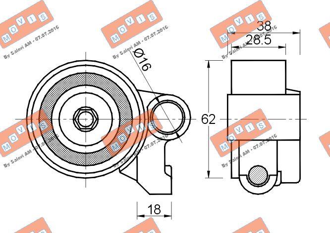 MOVIS AST2579 - Tensioner Pulley, timing belt autospares.lv
