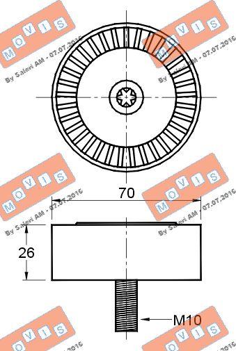 MOVIS AST2643 - Pulley, v-ribbed belt autospares.lv