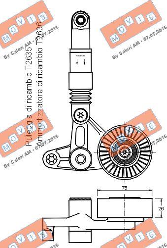 MOVIS AST2634 - Belt Tensioner, v-ribbed belt autospares.lv