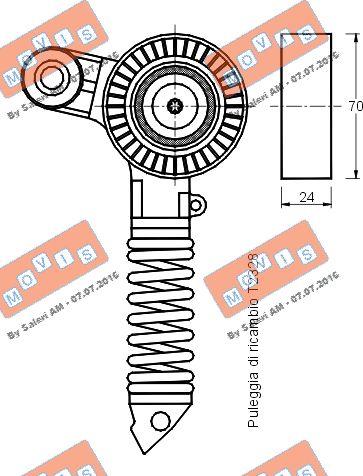 MOVIS AST2076 - Belt Tensioner, v-ribbed belt autospares.lv