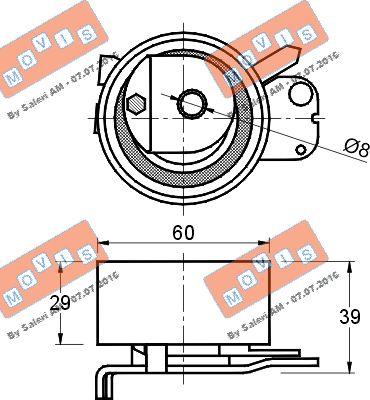 MOVIS AST2114 - Tensioner Pulley, timing belt autospares.lv