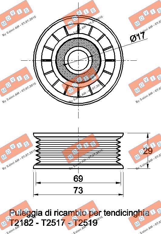 MOVIS AST2183 - Pulley, v-ribbed belt autospares.lv