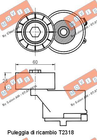 MOVIS AST2856 - Belt Tensioner, v-ribbed belt autospares.lv