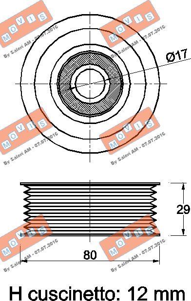 MOVIS AST2824 - Pulley, v-ribbed belt autospares.lv