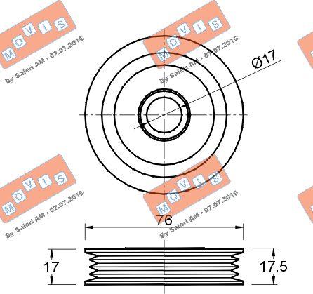 MOVIS AST2825 - Pulley, v-ribbed belt autospares.lv