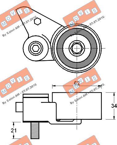 MOVIS AST2397 - Tensioner Pulley, timing belt autospares.lv