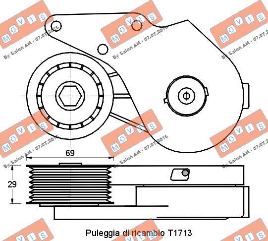 MOVIS AST2383 - Belt Tensioner, v-ribbed belt autospares.lv