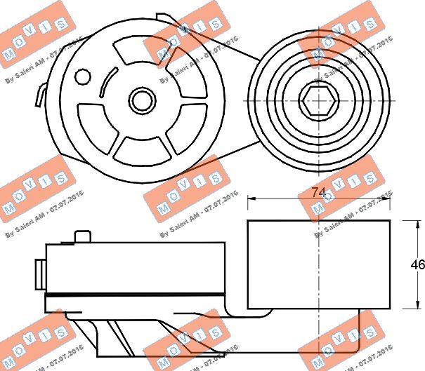 MOVIS AST2335 - Belt Tensioner, v-ribbed belt autospares.lv