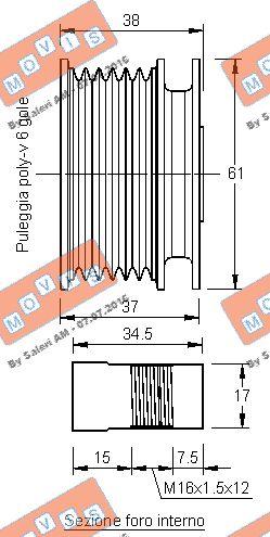 MOVIS AST2320 - Pulley, alternator, freewheel clutch autospares.lv