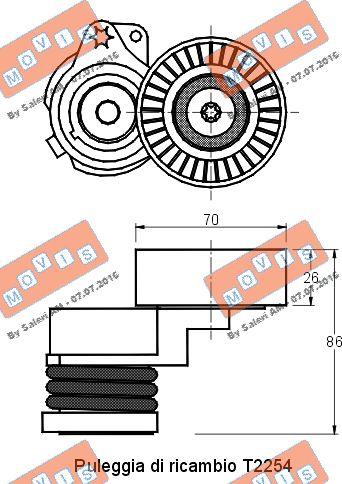 MOVIS AST2253 - Belt Tensioner, v-ribbed belt autospares.lv