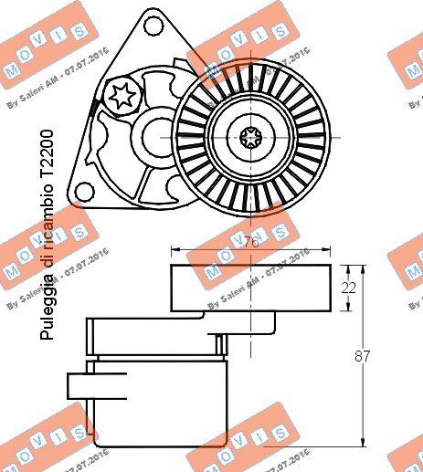 MOVIS AST2205 - Belt Tensioner, v-ribbed belt autospares.lv