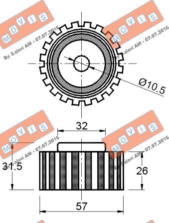 MOVIS AST2219 - Deflection / Guide Pulley, timing belt autospares.lv