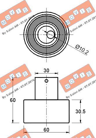 MOVIS AST2228 - Tensioner Pulley, timing belt autospares.lv