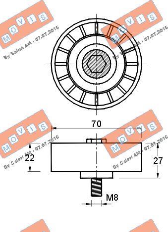 MOVIS AST2794 - Pulley, v-ribbed belt autospares.lv