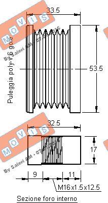 MOVIS AST2707 - Pulley, alternator, freewheel clutch autospares.lv