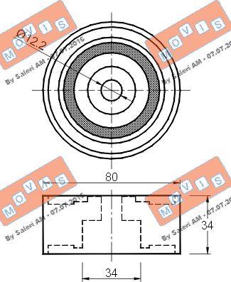 MOVIS AST2732 - Deflection / Guide Pulley, timing belt autospares.lv