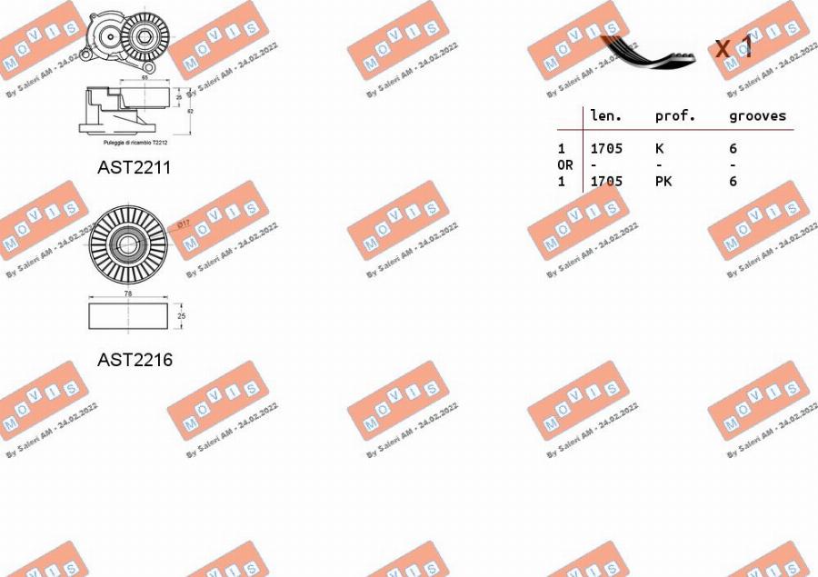 MOVIS ASTA0048 - V-Ribbed Belt Set autospares.lv