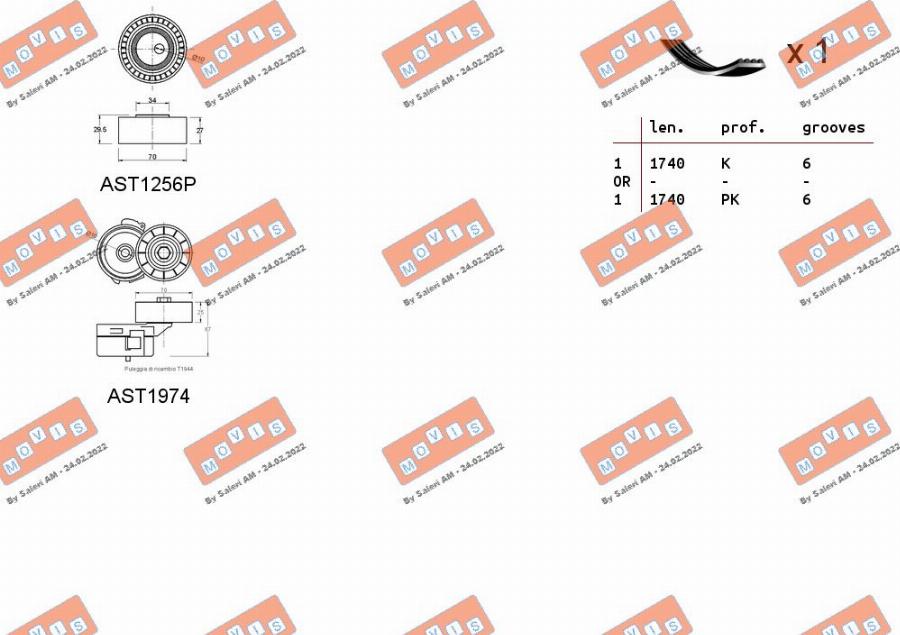 MOVIS ASTA0005 - V-Ribbed Belt Set autospares.lv