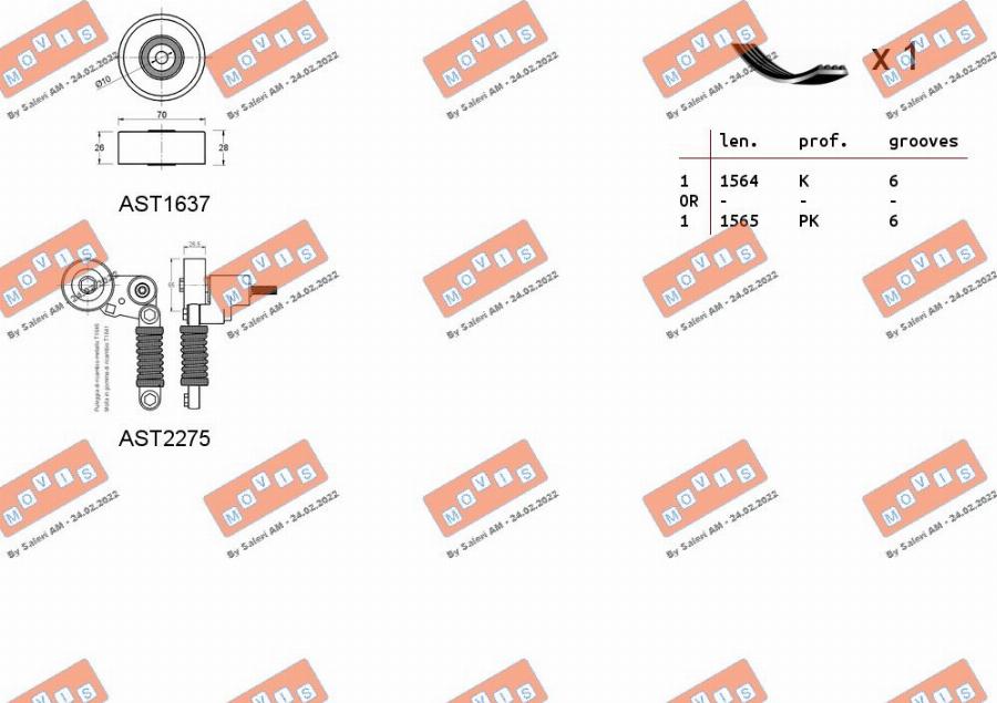 MOVIS ASTA0001 - V-Ribbed Belt Set autospares.lv