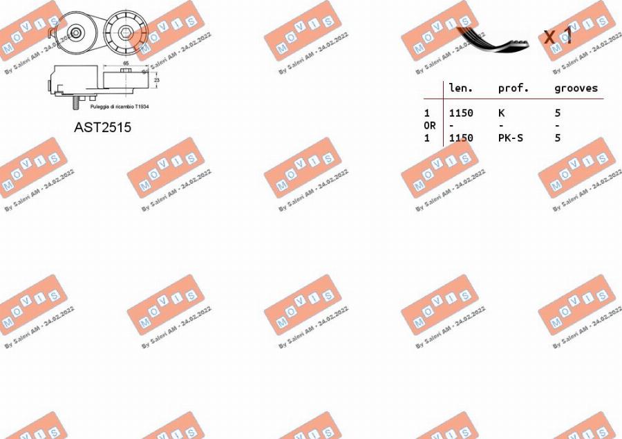 MOVIS ASTA0014 - V-Ribbed Belt Set autospares.lv