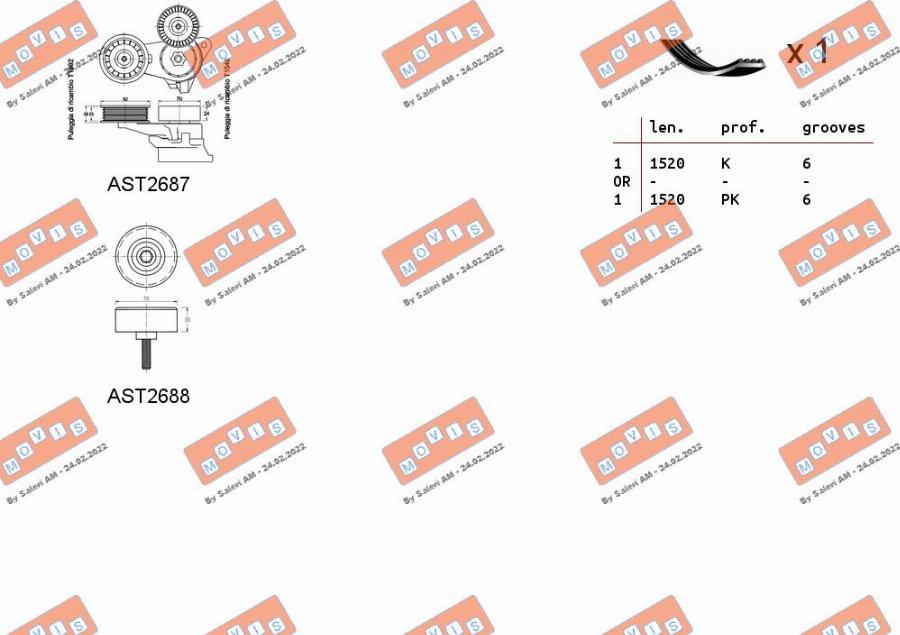 MOVIS ASTA0010 - V-Ribbed Belt Set autospares.lv