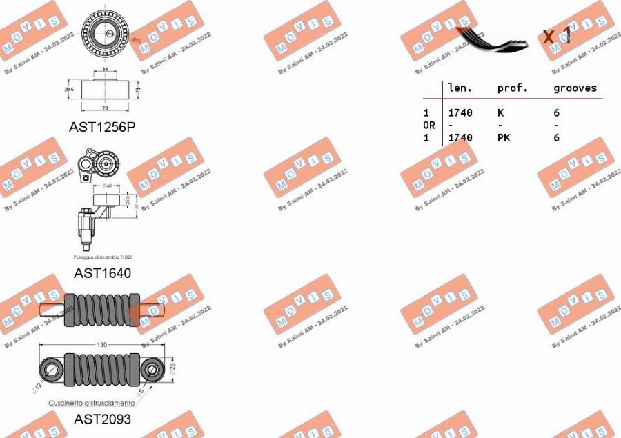 MOVIS ASTA0120 - V-Ribbed Belt Set autospares.lv