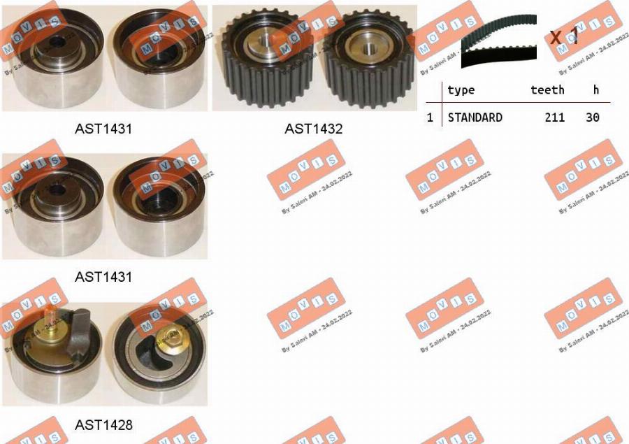 MOVIS ASTK0993 - Timing Belt Set autospares.lv