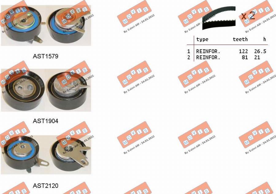 MOVIS ASTK0946 - Timing Belt Set autospares.lv