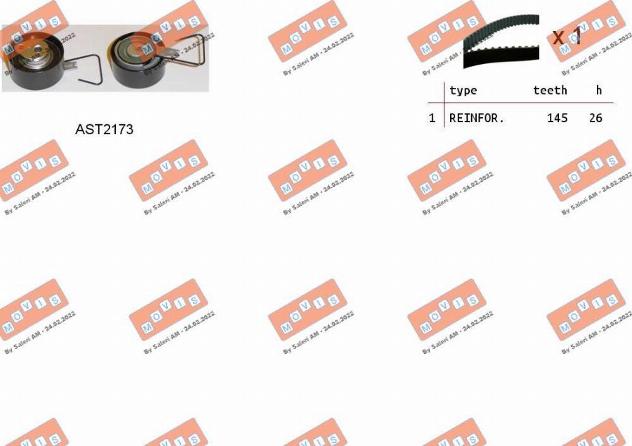 MOVIS ASTK0954 - Timing Belt Set autospares.lv