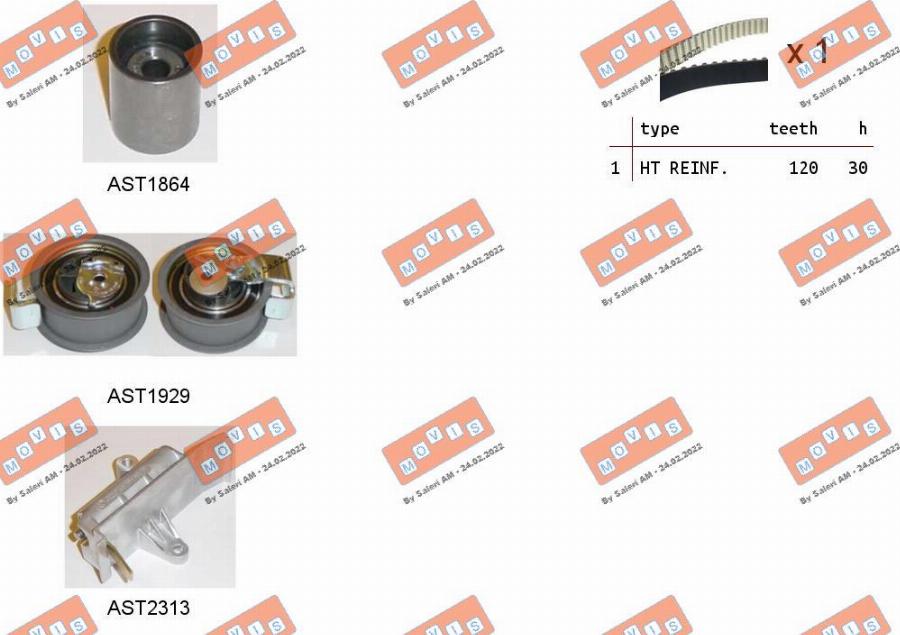 MOVIS ASTK0951C - Timing Belt Set autospares.lv