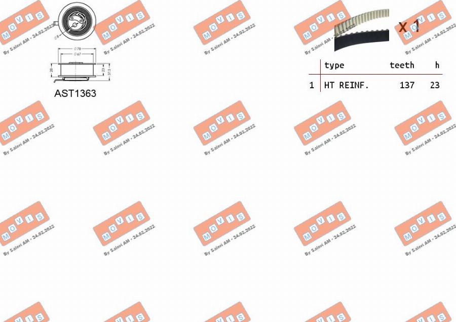 MOVIS ASTK0918 - Timing Belt Set autospares.lv