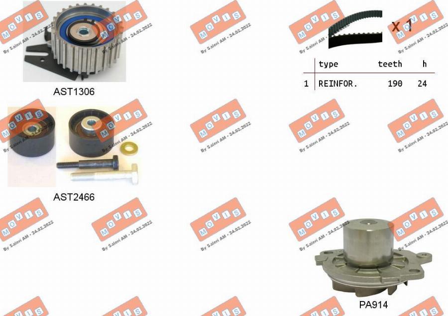 MOVIS ASTK0936PA - Water Pump & Timing Belt Set autospares.lv