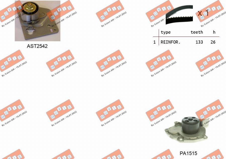 MOVIS ASTK0931PA2 - Water Pump & Timing Belt Set autospares.lv