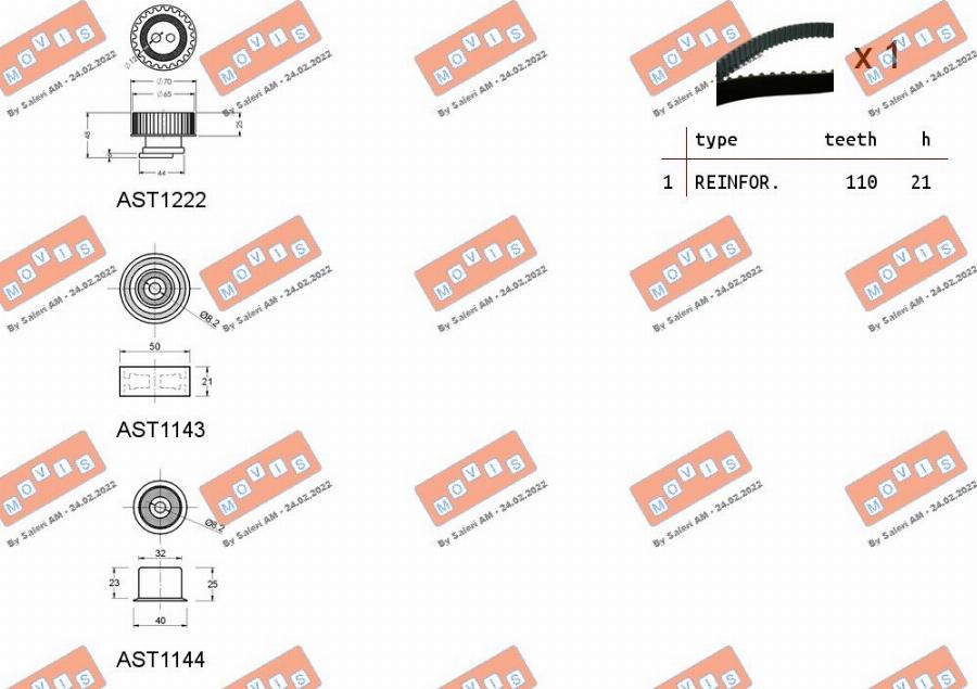 MOVIS ASTK0933 - Timing Belt Set autospares.lv