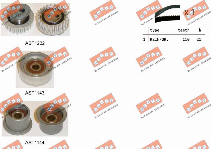 MOVIS ASTK0933 - Timing Belt Set autospares.lv