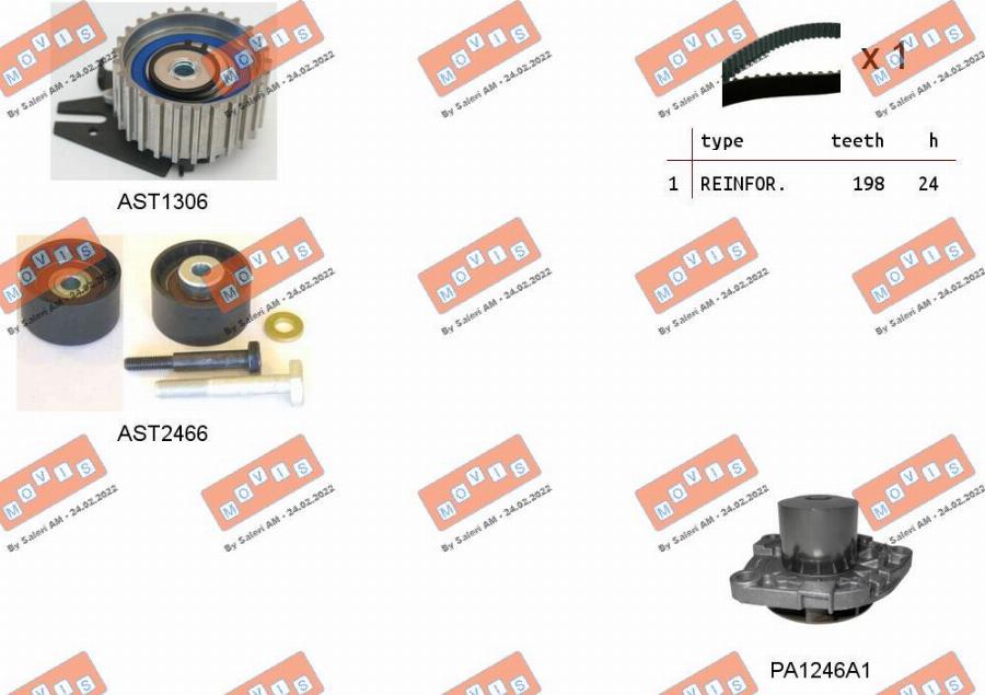 MOVIS ASTK0927PA - Water Pump & Timing Belt Set autospares.lv