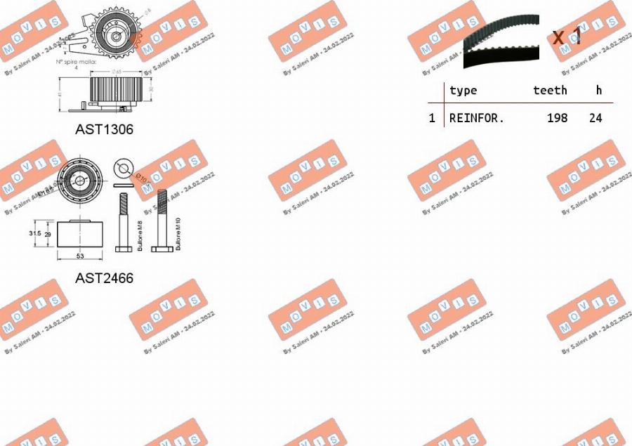 MOVIS ASTK0927 - Timing Belt Set autospares.lv