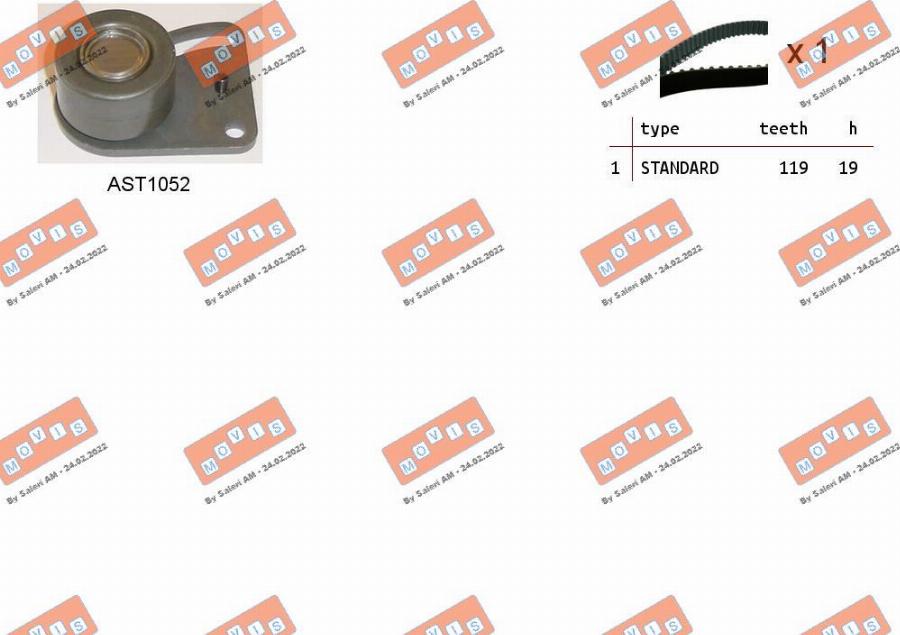 MOVIS ASTK0974 - Timing Belt Set autospares.lv